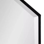 Miroir mural hexagonal en métal 25x107cm – Noir moderne, aucun assemblage requis, fixation murale