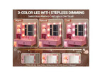 Coiffeuse avec miroir et lumières, Coiffeuse avec station de recharge, Coiffeuse en bois avec lumières RVB pour chambre à coucher, pour filles