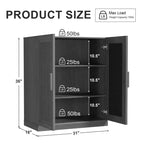 MAYEERTY Armoire de rangement haute 16 avec portes en rotin 2 étagères, meuble autoportant pour salon cuisine beige 1 pièce