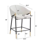 Christopher Knight Home Kalysta Tabourets de comptoir rembourrés en métal moderne avec accoudoirs incurvés (lot de 2)