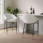 Christopher Knight Home Kalysta Tabourets de comptoir rembourrés en métal moderne avec accoudoirs incurvés (lot de 2)