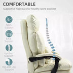 Fauteuil de bureau rembourré, chaise de bureau à dossier haut avec repose-pieds, fauteuil d'ordinateur inclinable en cuir PU