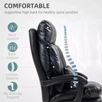 Fauteuil de bureau rembourré, chaise de bureau à dossier haut avec repose-pieds, fauteuil d'ordinateur inclinable en cuir PU