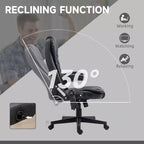 Fauteuil de bureau massant, Fauteuil d'ordinateur inclinable et chauffant avec 6 points de vibration, accoudoir et télécommande