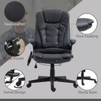 Fauteuil de bureau massant, Fauteuil d'ordinateur inclinable et chauffant avec 6 points de vibration, accoudoir et télécommande