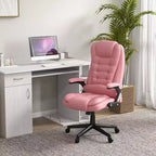 Fauteuil de bureau massant, Fauteuil d'ordinateur inclinable et chauffant avec 6 points de vibration, accoudoir et télécommande