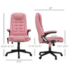 Fauteuil de bureau massant, Fauteuil d'ordinateur inclinable et chauffant avec 6 points de vibration, accoudoir et télécommande