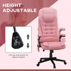 Fauteuil de bureau massant, Fauteuil d'ordinateur inclinable et chauffant avec 6 points de vibration, accoudoir et télécommande