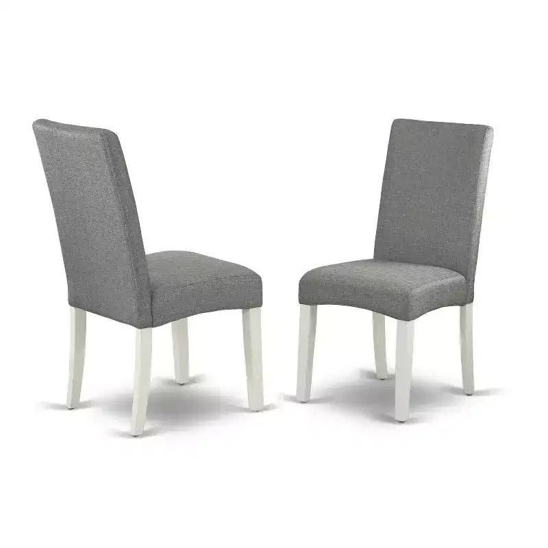 Ensemble de salle à manger 3 pièces en bois massif blanc cassé avec 2 chaises