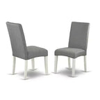 Ensemble de salle à manger 3 pièces en bois massif blanc cassé avec 2 chaises