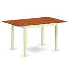 Ensemble de table à manger rectangulaire en bois massif blanc cassé 3 pièces avec rallonge papillon