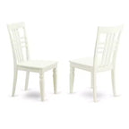 Ensemble de table à manger rectangulaire en bois massif blanc cassé 3 pièces avec rallonge papillon