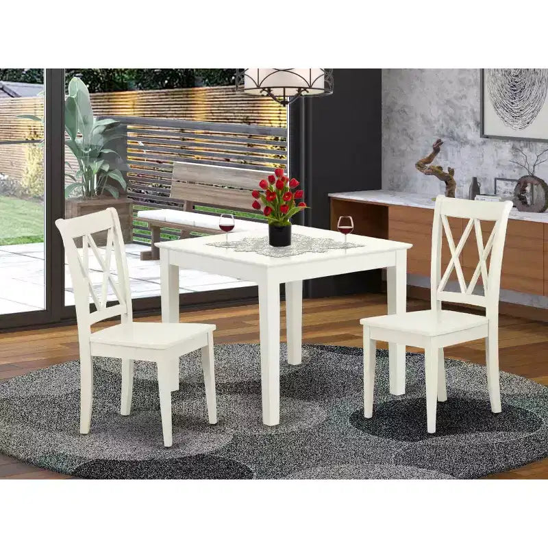 Ensemble de salle à manger 3 pièces avec table carrée – Table de bistrot et chaises modernes