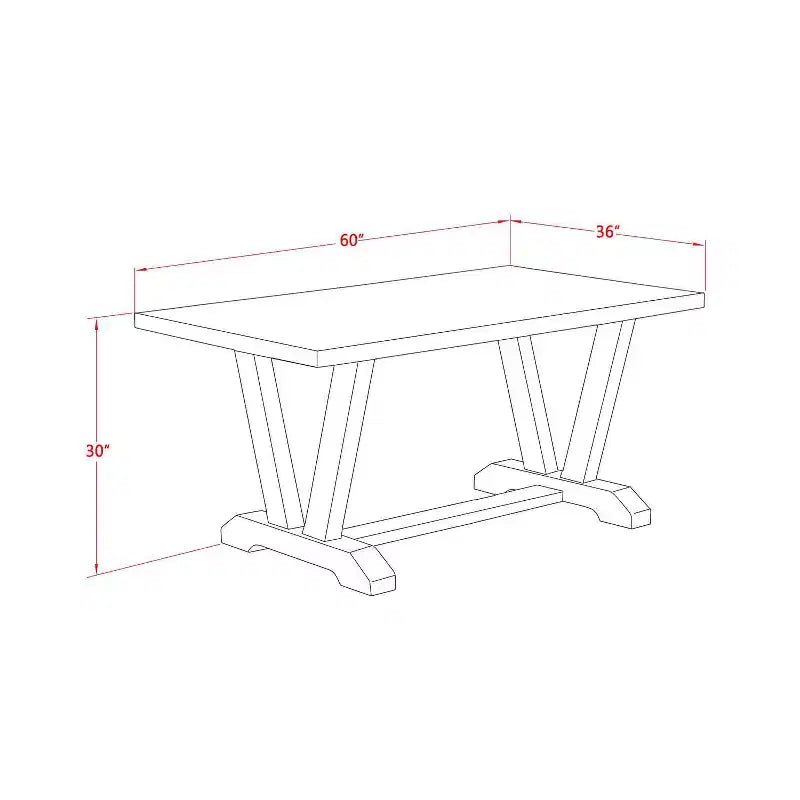 Table à manger 5 pièces en bois massif jacobéen vieilli avec 4 chaises