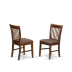 Table de salle à manger en bois massif d'acajou 5 pièces avec 4 chaises à dossier ajouré