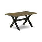 Table à manger 5 pièces en bois massif de chêne naturel avec 4 chaises