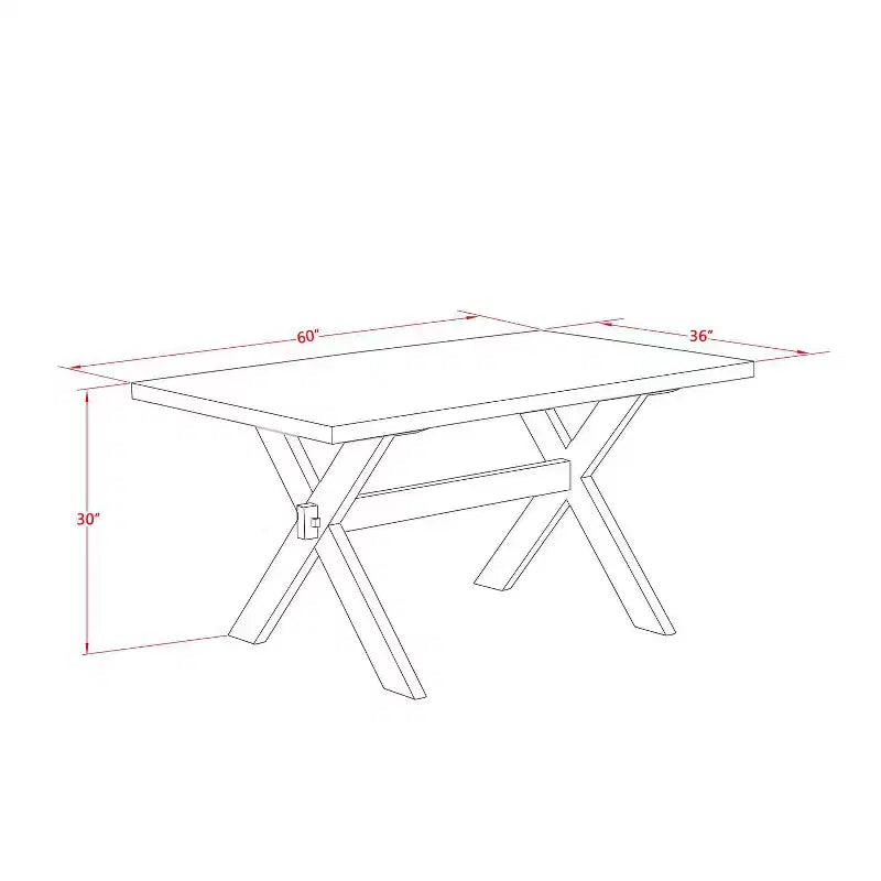 Table à manger 5 pièces en bois massif de chêne naturel avec 4 chaises