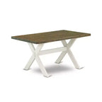 Ensemble de salle à manger 6 pièces en bois massif Jacobean vieilli avec banc et 4 chaises