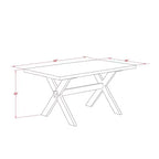 Table à manger 6 pièces en bois massif jacobéen vieilli avec banc et 4 chaises