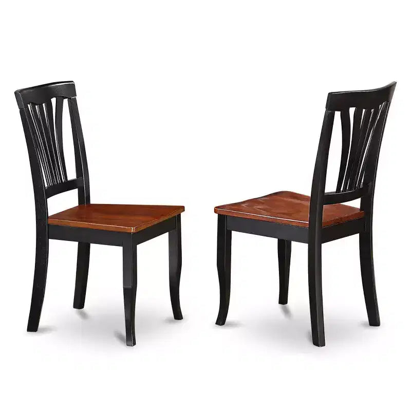 Ensemble de salle à manger 5 pièces en bois massif noir et cerisier – 4 places