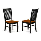 Ensemble Table et 4 Chaises de Salle à Manger Rondes - Design Rustique - Finition Cerisier Noir - 107 cm