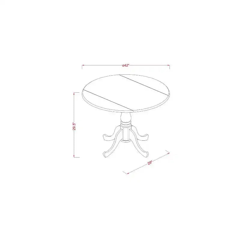 Ensemble Table et 4 Chaises de Salle à Manger Rondes - Design Rustique - Finition Cerisier Noir - 107 cm