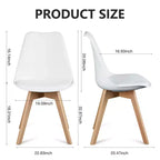 Chaises de bureau Bestier sans accoudoirs en cuir PU avec pieds en bois, lot de 4 pour bureau à domicile, salon