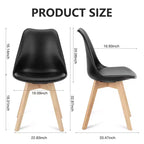 Chaises de bureau Bestier sans accoudoirs en cuir PU avec pieds en bois, lot de 4 pour bureau à domicile, salon