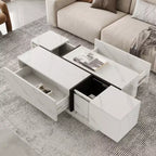 Bestier 47.2 Rectangular Sliding Top Coffee Table with 2 Drawers and 2 Hidden Storage for Living Room
