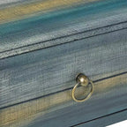 Console – Chêne antique et bleu sarcelle, accent élégant pour entrée