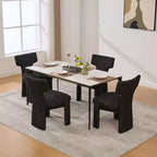 Lot de 4 chaises de salle à manger modernes rembourrées avec pieds en bois – Chaises d'appoint sans accoudoirs