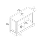 Console en chêne noueux avec panneaux latéraux découpés au laser – 107 cm (L) x 37,5 cm (P) x 74 cm (H)