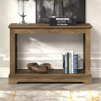 Console en chêne noueux avec panneaux latéraux découpés au laser – 107 cm (L) x 37,5 cm (P) x 74 cm (H)