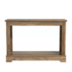 Console en chêne noueux avec panneaux latéraux découpés au laser – 107 cm (L) x 37,5 cm (P) x 74 cm (H)