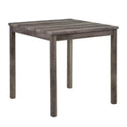Ensemble de salle à manger 5 pièces hauteur comptoir avec 4 tabourets – Tissu beige et bois gris