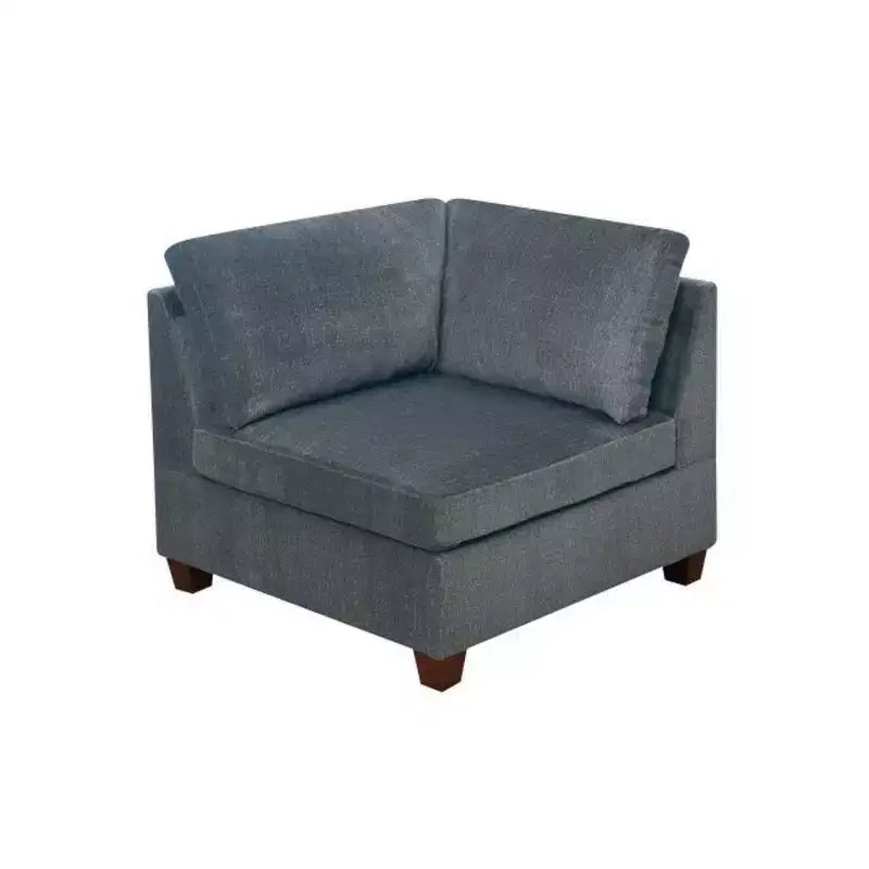 Siège d'angle compensé en bois rembourré de tissu de 37 po – Gris