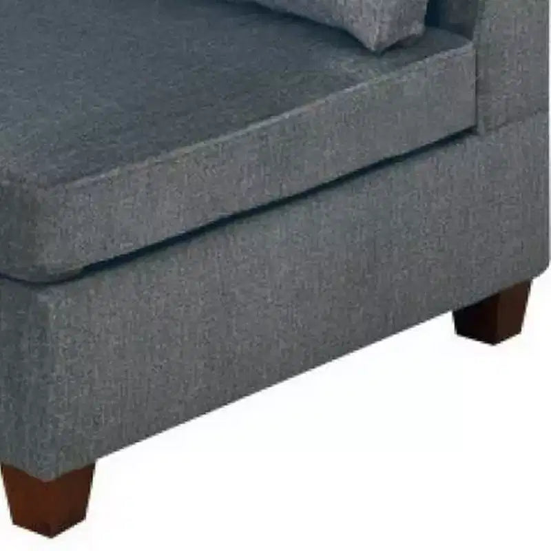 Siège d'angle compensé en bois rembourré de tissu de 37 po – Gris