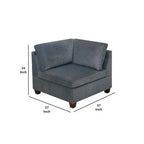 Siège d'angle compensé en bois rembourré de tissu de 37 po – Gris