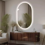 Miroir de courtoisie de salle de bain mural intelligent avec écran tactile LED, anti-buée, 48 x 30 pouces