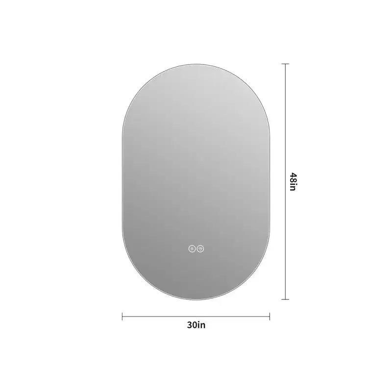 Miroir de courtoisie de salle de bain mural intelligent avec écran tactile LED, anti-buée, 48 x 30 pouces