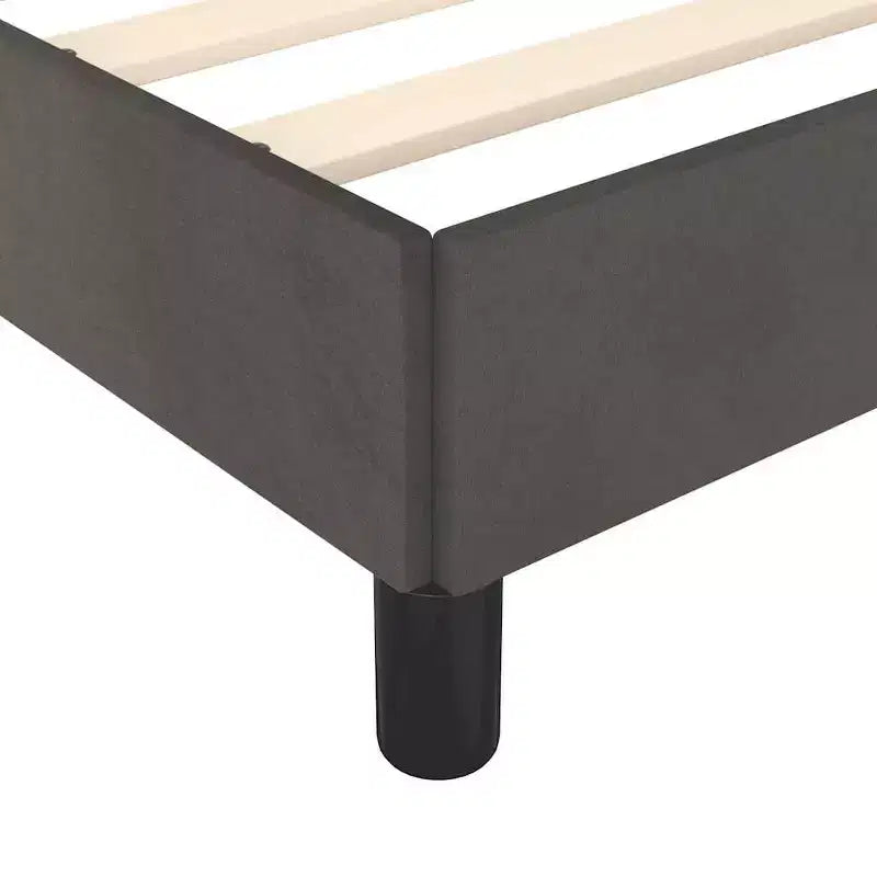 Cadre de lit Velours gris foncé (100 % polyester), Contreplaqué, Bois d'ingénierie