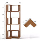 Étagère d'angle en forme de L à 6 niveaux avec dispositif anti-basculement – Affichage pour bureau à domicile