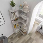 Étagère d'angle en forme de L à 6 niveaux avec dispositif anti-basculement – Affichage pour bureau à domicile