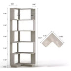 Étagère d'angle en forme de L à 6 niveaux avec dispositif anti-basculement – Affichage pour bureau à domicile