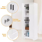 Armoire de rangement blanche 2 portes avec étagère réglable – Construction en MDF