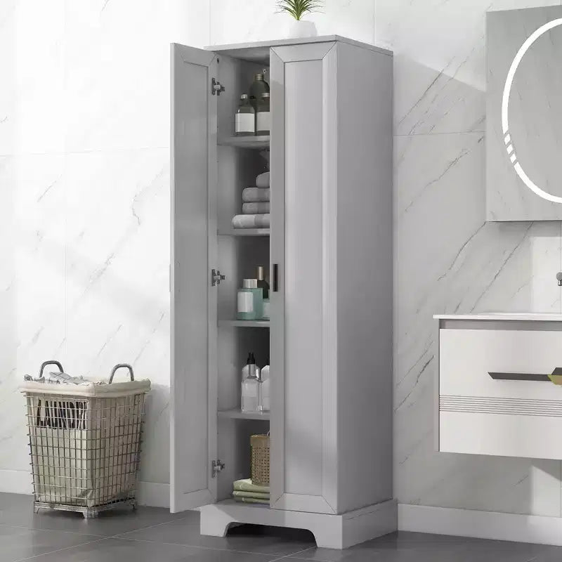 Armoire de rangement blanche 2 portes avec étagère réglable – Construction en MDF