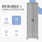 Armoire de rangement blanche 2 portes avec étagère réglable – Construction en MDF