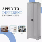 Armoire de rangement blanche 2 portes avec étagère réglable – Construction en MDF