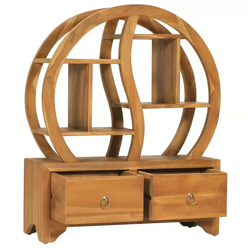 Meuble de rangement pour couloir avec étagère Yin Yang – Bois de teck massif