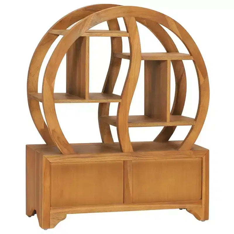Meuble de rangement pour couloir avec étagère Yin Yang – Bois de teck massif